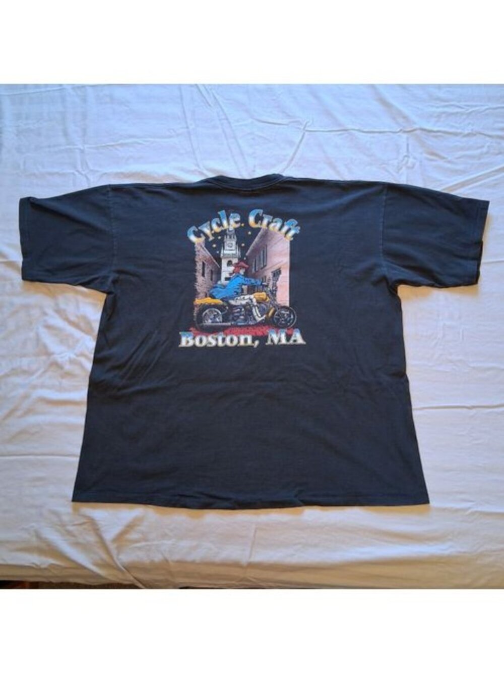 VTG 1992 Holoubek Harley Davidson Cycle Craft Boston MA Black T-Shirt Adult XXXL